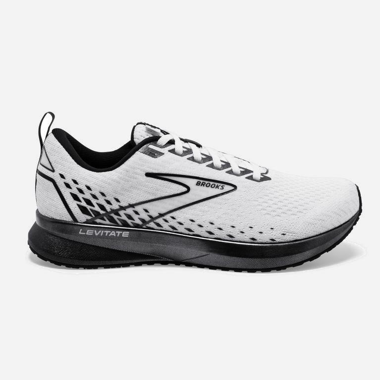 Brooks Levitate 5 Womens Road Running Shoes - White/Black - Philippines (805372PAN)